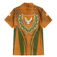 Cyprus Family Matching Mermaid Dress and Hawaiian Shirt with Orange Green Grunge Design and Peace Dove Emblem - Wonder Print Shop