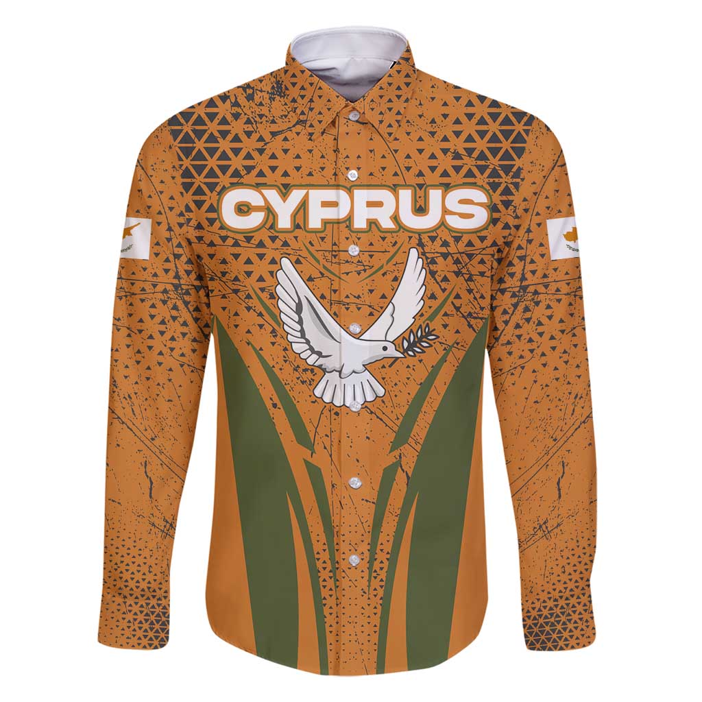 Cyprus Family Matching Mermaid Dress and Hawaiian Shirt with Orange Green Grunge Design and Peace Dove Emblem - Wonder Print Shop