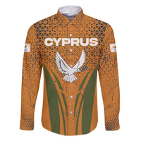 Cyprus Family Matching Off Shoulder Short Dress and Hawaiian Shirt with Orange Green Grunge Design and Peace Dove Emblem - Wonder Print Shop