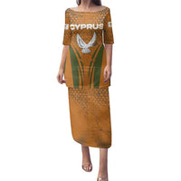 Cyprus Family Matching Puletasi and Hawaiian Shirt with Orange Green Grunge Design and Peace Dove Emblem - Wonder Print Shop