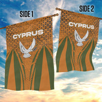 Cyprus Garden Flag with Orange Green Grunge Design and Peace Dove Emblem - Wonder Print Shop