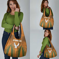 Cyprus Grocery Bag with Orange Green Grunge Design and Peace Dove Emblem - Wonder Print Shop