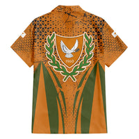 Cyprus Hawaiian Shirt with Orange Green Grunge Design and Peace Dove Emblem - Wonder Print Shop