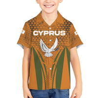 Cyprus Hawaiian Shirt with Orange Green Grunge Design and Peace Dove Emblem - Wonder Print Shop