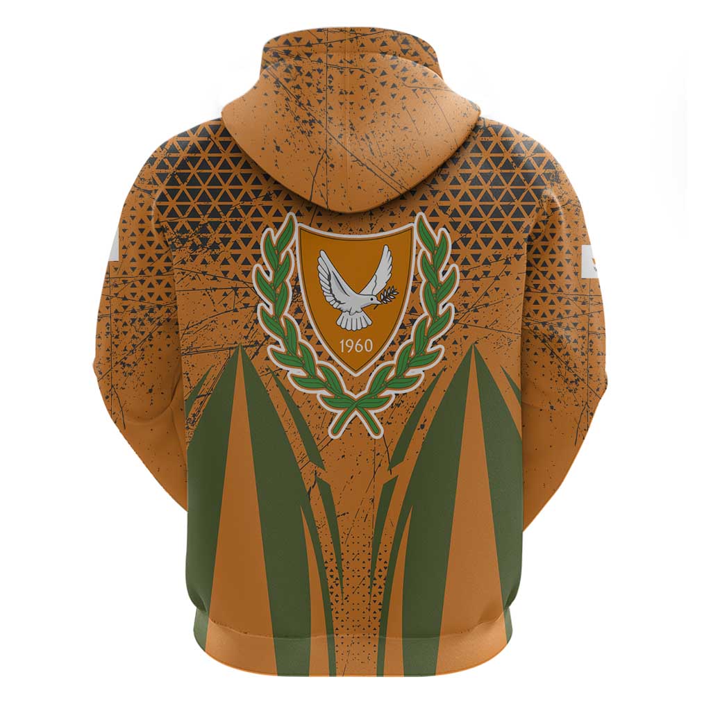Cyprus Hoodie with Orange Green Grunge Design and Peace Dove Emblem - Wonder Print Shop