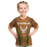 Cyprus Kid T Shirt with Orange Green Grunge Design and Peace Dove Emblem - Wonder Print Shop