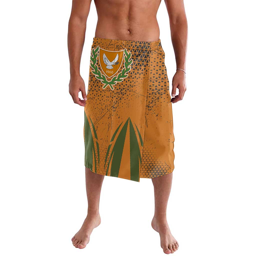 Cyprus Lavalava with Orange Green Grunge Design and Peace Dove Emblem - Wonder Print Shop