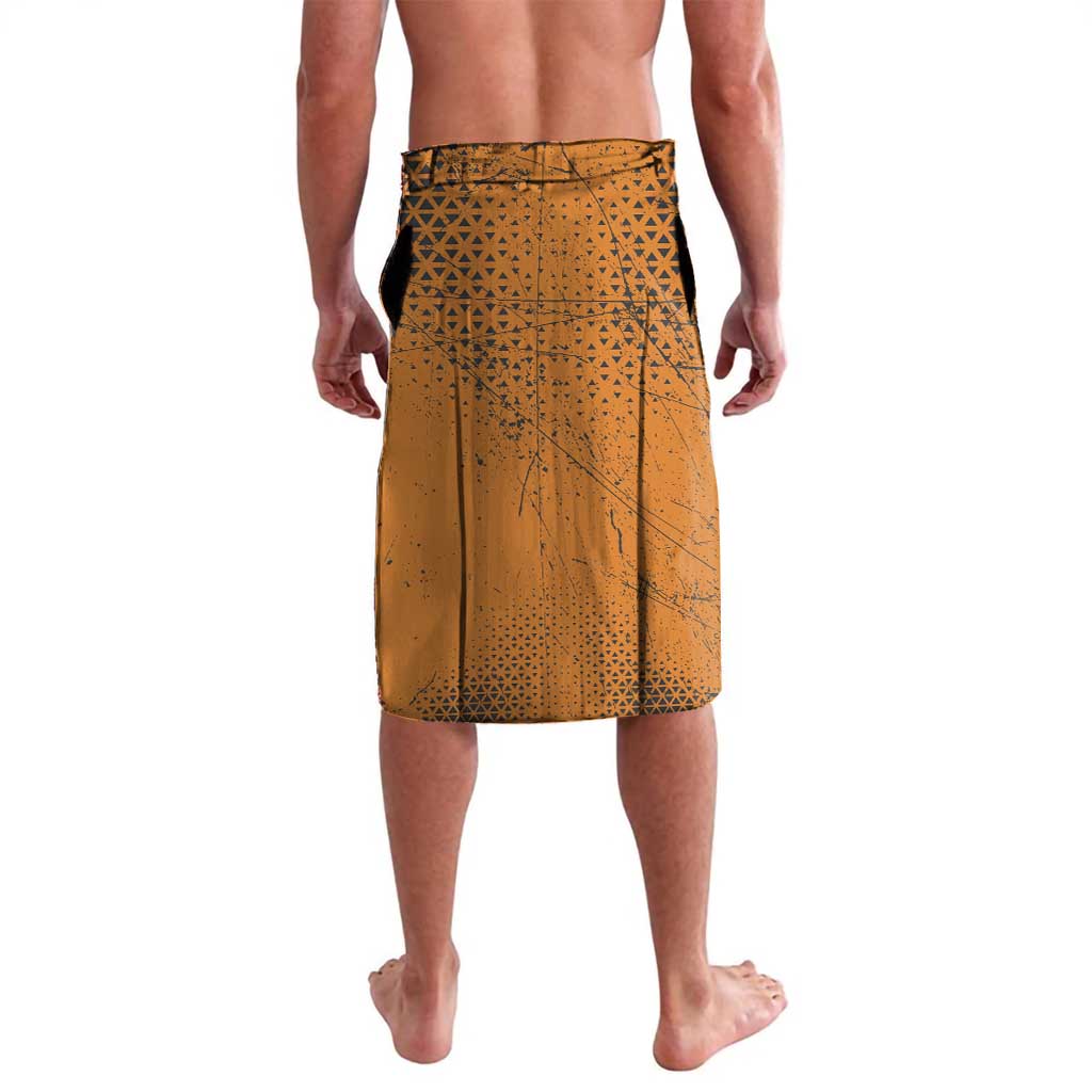 Cyprus Lavalava with Orange Green Grunge Design and Peace Dove Emblem - Wonder Print Shop