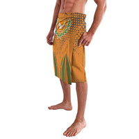 Cyprus Lavalava with Orange Green Grunge Design and Peace Dove Emblem - Wonder Print Shop