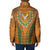 Cyprus Padded Jacket with Orange Green Grunge Design and Peace Dove Emblem - Wonder Print Shop