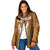 Cyprus Padded Jacket with Orange Green Grunge Design and Peace Dove Emblem - Wonder Print Shop