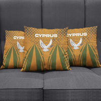 Cyprus Pillow Cover with Orange Green Grunge Design and Peace Dove Emblem - Wonder Print Shop
