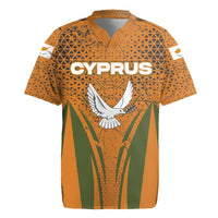 Cyprus Rugby Jersey with Orange Green Grunge Design and Peace Dove Emblem - Wonder Print Shop