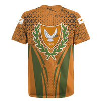 Cyprus Rugby Jersey with Orange Green Grunge Design and Peace Dove Emblem - Wonder Print Shop