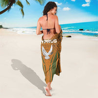 Cyprus Sarong with Orange Green Grunge Design and Peace Dove Emblem - Wonder Print Shop