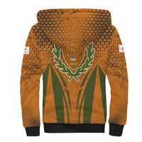 Cyprus Sherpa Hoodie with Orange Green Grunge Design and Peace Dove Emblem - Wonder Print Shop