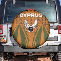 Cyprus Spare Tire Cover with Orange Green Grunge Design and Peace Dove Emblem - Wonder Print Shop