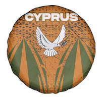 Cyprus Spare Tire Cover with Orange Green Grunge Design and Peace Dove Emblem - Wonder Print Shop