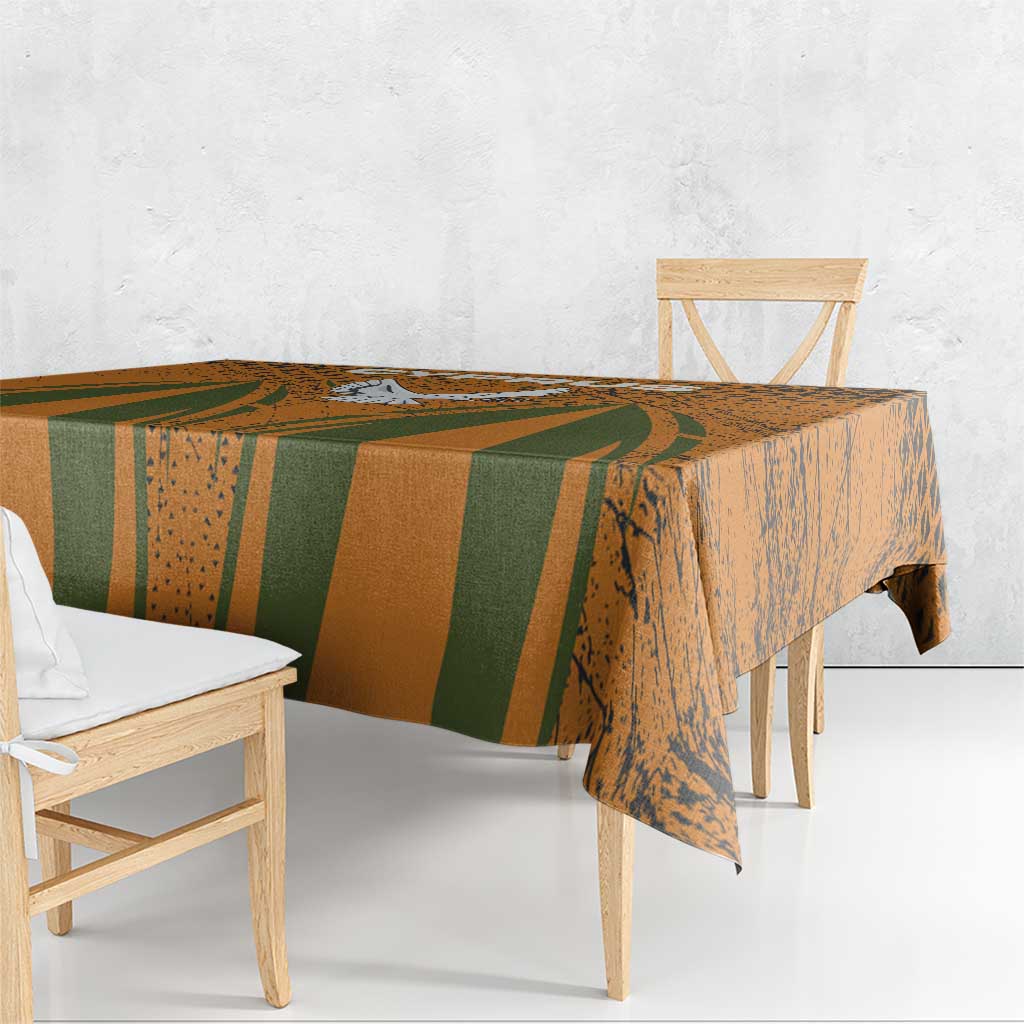 Cyprus Tablecloth with Orange Green Grunge Design and Peace Dove Emblem - Wonder Print Shop