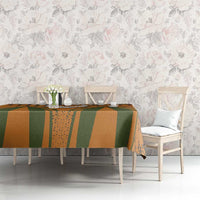 Cyprus Tablecloth with Orange Green Grunge Design and Peace Dove Emblem - Wonder Print Shop