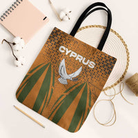 Cyprus Tote Bag with Orange Green Grunge Design and Peace Dove Emblem - Wonder Print Shop