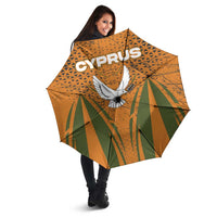 Cyprus Umbrella with Orange Green Grunge Design and Peace Dove Emblem - Wonder Print Shop