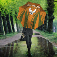 Cyprus Umbrella with Orange Green Grunge Design and Peace Dove Emblem - Wonder Print Shop
