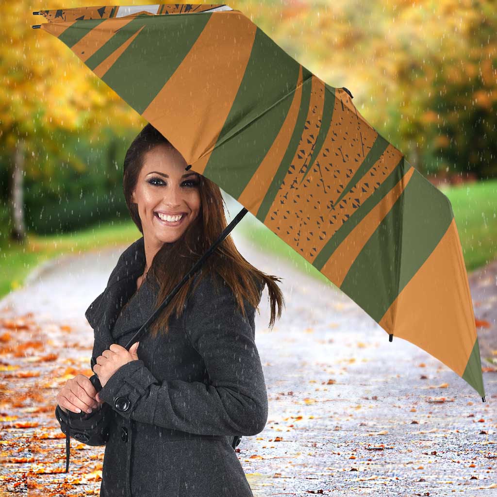 Cyprus Umbrella with Orange Green Grunge Design and Peace Dove Emblem - Wonder Print Shop