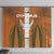 Cyprus Window Curtain with Orange Green Grunge Design and Peace Dove Emblem - Wonder Print Shop