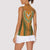 Cyprus Women Sleeveless Polo Shirt with Orange Green Grunge Design and Peace Dove Emblem - Wonder Print Shop