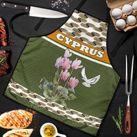 Cyprus Apron with Cyclamen Flower Illustration Design and National Emblem - Wonder Print Shop