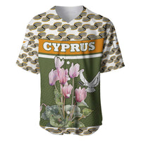 Cyprus Baseball Jersey with Cyclamen Flower Illustration Design and National Emblem - Wonder Print Shop