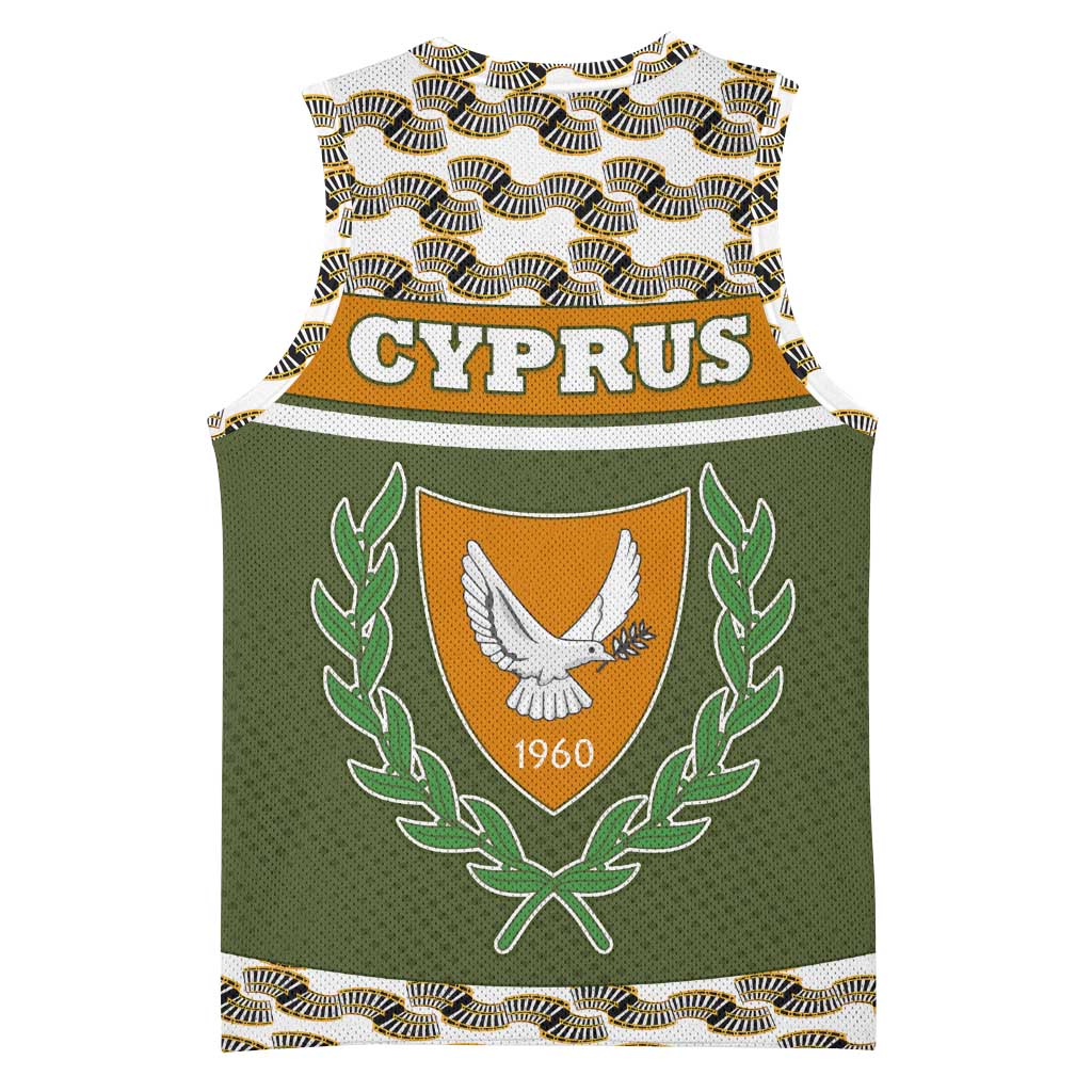 Cyprus Basketball Jersey with Cyclamen Flower Illustration Design and National Emblem - Wonder Print Shop