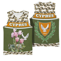 Cyprus Basketball Jersey with Cyclamen Flower Illustration Design and National Emblem - Wonder Print Shop