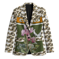 Cyprus Blazer with Cyclamen Flower Illustration Design and National Emblem - Wonder Print Shop
