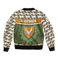 Cyprus Bomber Jacket with Cyclamen Flower Illustration Design and National Emblem - Wonder Print Shop