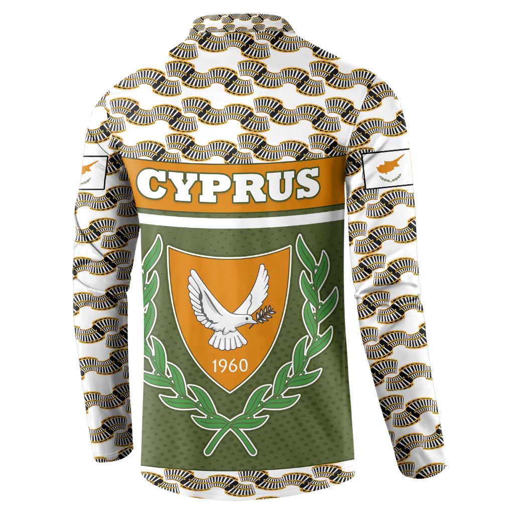 Cyprus Button Sweatshirt with Cyclamen Flower Illustration Design and National Emblem - Wonder Print Shop