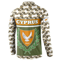Cyprus Button Sweatshirt with Cyclamen Flower Illustration Design and National Emblem - Wonder Print Shop