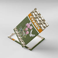 Cyprus Canvas Wall Art with Cyclamen Flower Illustration Design and National Emblem - Wonder Print Shop