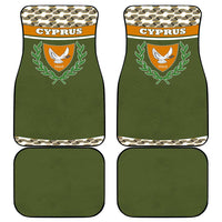 Cyprus Car Mats with Cyclamen Flower Illustration Design and National Emblem - Wonder Print Shop