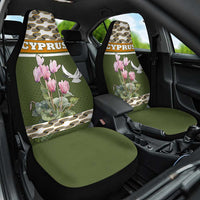 Cyprus Car Seat Cover with Cyclamen Flower Illustration Design and National Emblem - Wonder Print Shop