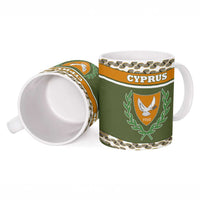 Cyprus Ceramic Mug with Cyclamen Flower Illustration Design and National Emblem - Wonder Print Shop