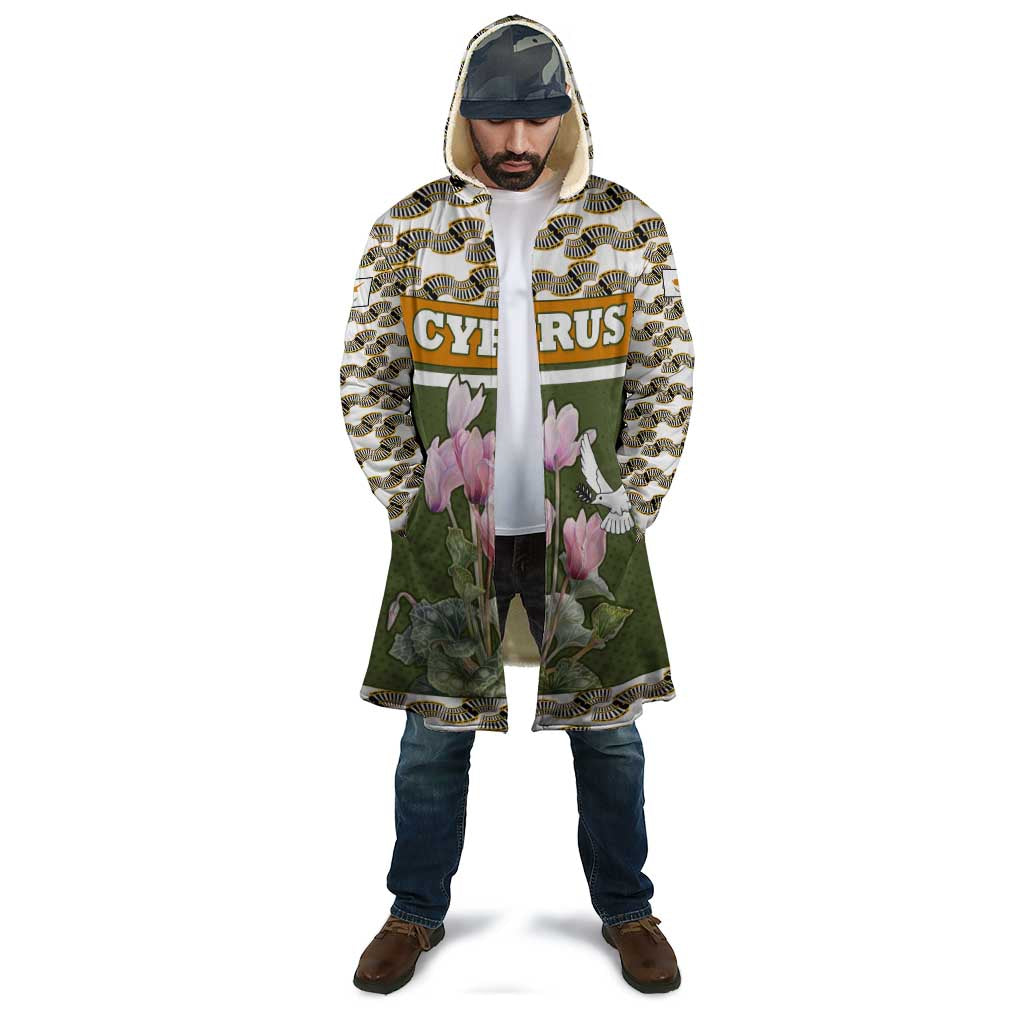 Cyprus Cloak with Cyclamen Flower Illustration Design and National Emblem - Wonder Print Shop