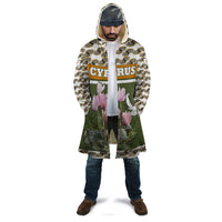 Cyprus Cloak with Cyclamen Flower Illustration Design and National Emblem - Wonder Print Shop