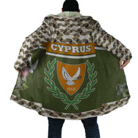 Cyprus Cloak with Cyclamen Flower Illustration Design and National Emblem - Wonder Print Shop