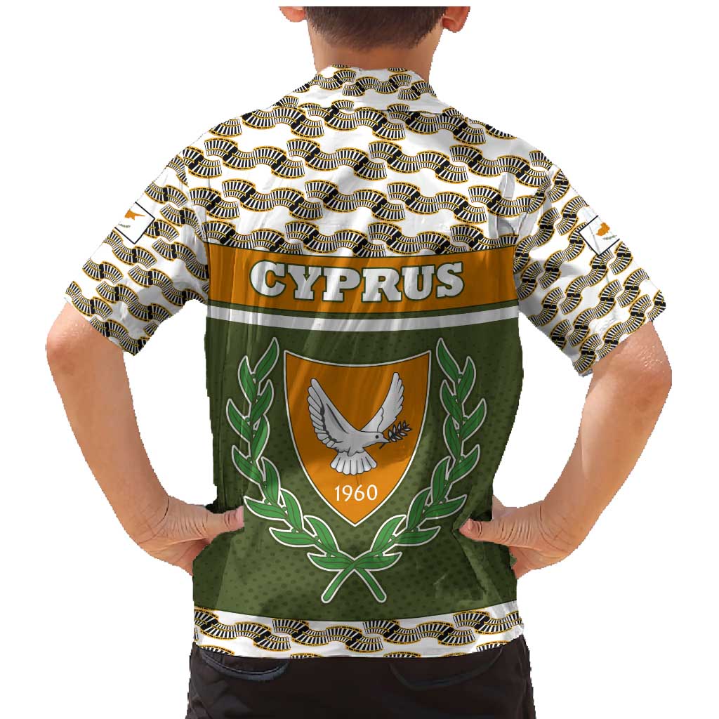 Cyprus Family Matching Mermaid Dress and Hawaiian Shirt with Cyclamen Flower Illustration Design and National Emblem - Wonder Print Shop