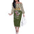 Cyprus Family Matching Off The Shoulder Long Sleeve Dress and Hawaiian Shirt with Cyclamen Flower Illustration Design and National Emblem - Wonder Print Shop