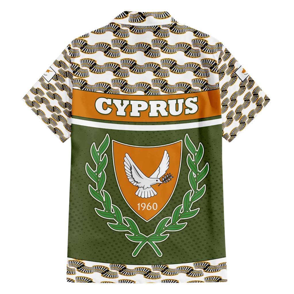 Cyprus Family Matching Short Sleeve Bodycon Dress and Hawaiian Shirt with Cyclamen Flower Illustration Design and National Emblem - Wonder Print Shop