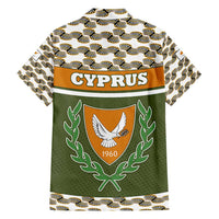 Cyprus Family Matching Short Sleeve Bodycon Dress and Hawaiian Shirt with Cyclamen Flower Illustration Design and National Emblem - Wonder Print Shop