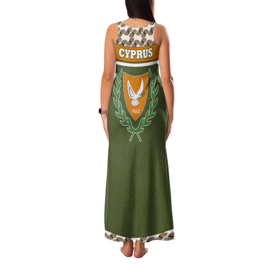Cyprus Family Matching Tank Maxi Dress and Hawaiian Shirt with Cyclamen Flower Illustration Design and National Emblem - Wonder Print Shop